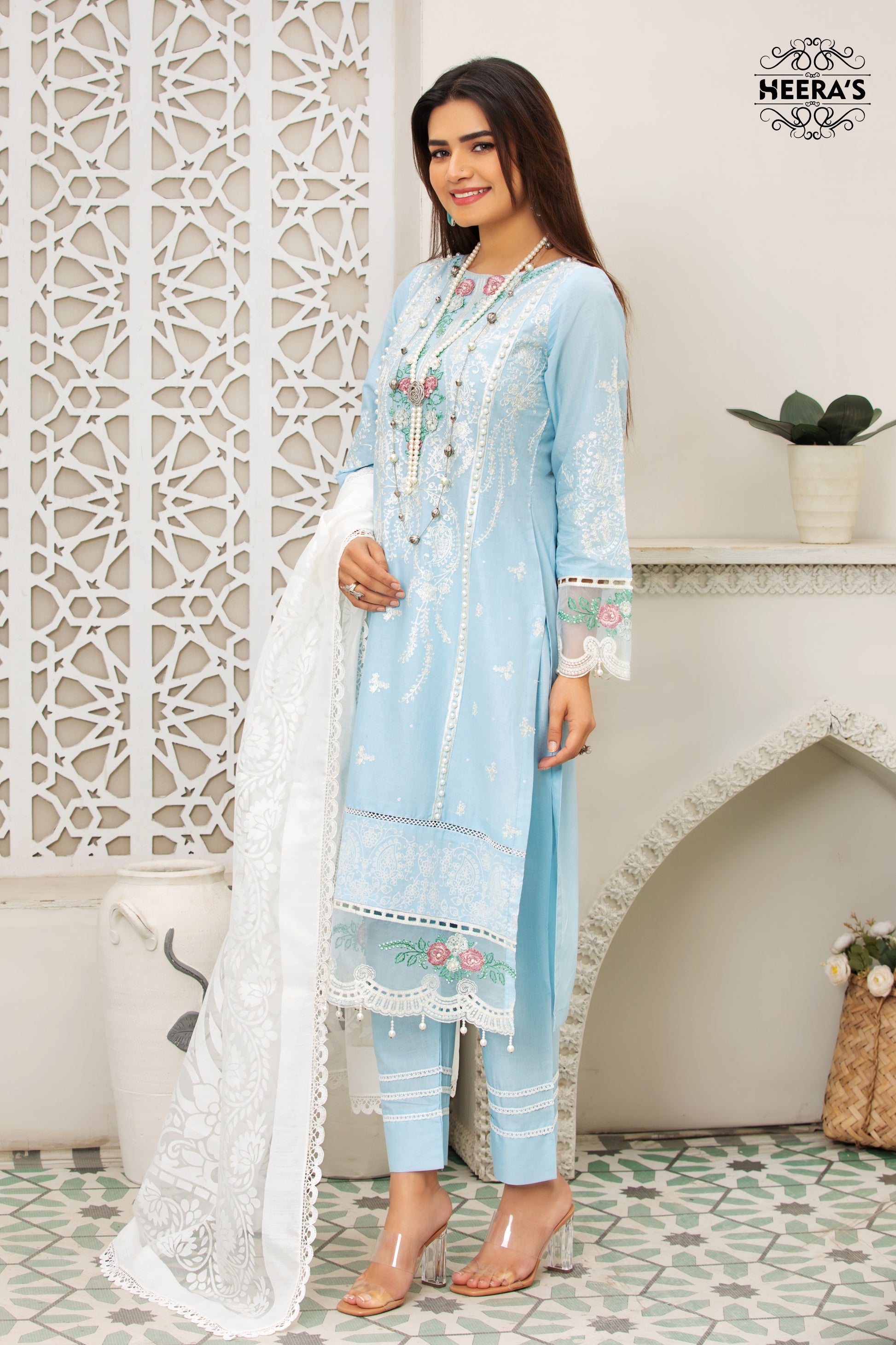 SKY 3D K.H EMBROIDERED 3 PCS - Heeras Official