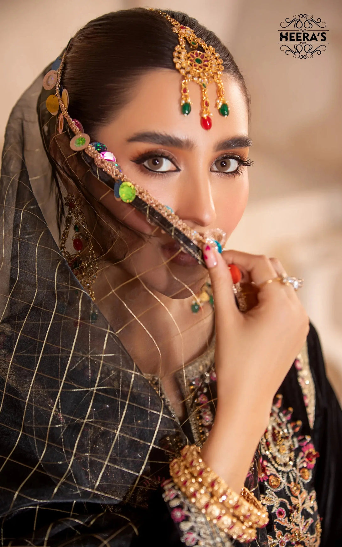 HEERA'S ROYAL VELVET NOIR - 3PCS EMBROIDERED - Heeras Official