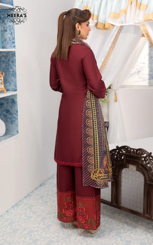 BURGUNDIA CO-ORD EMBROIDERED EID