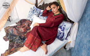 BURGUNDIA CO-ORD EMBROIDERED EID