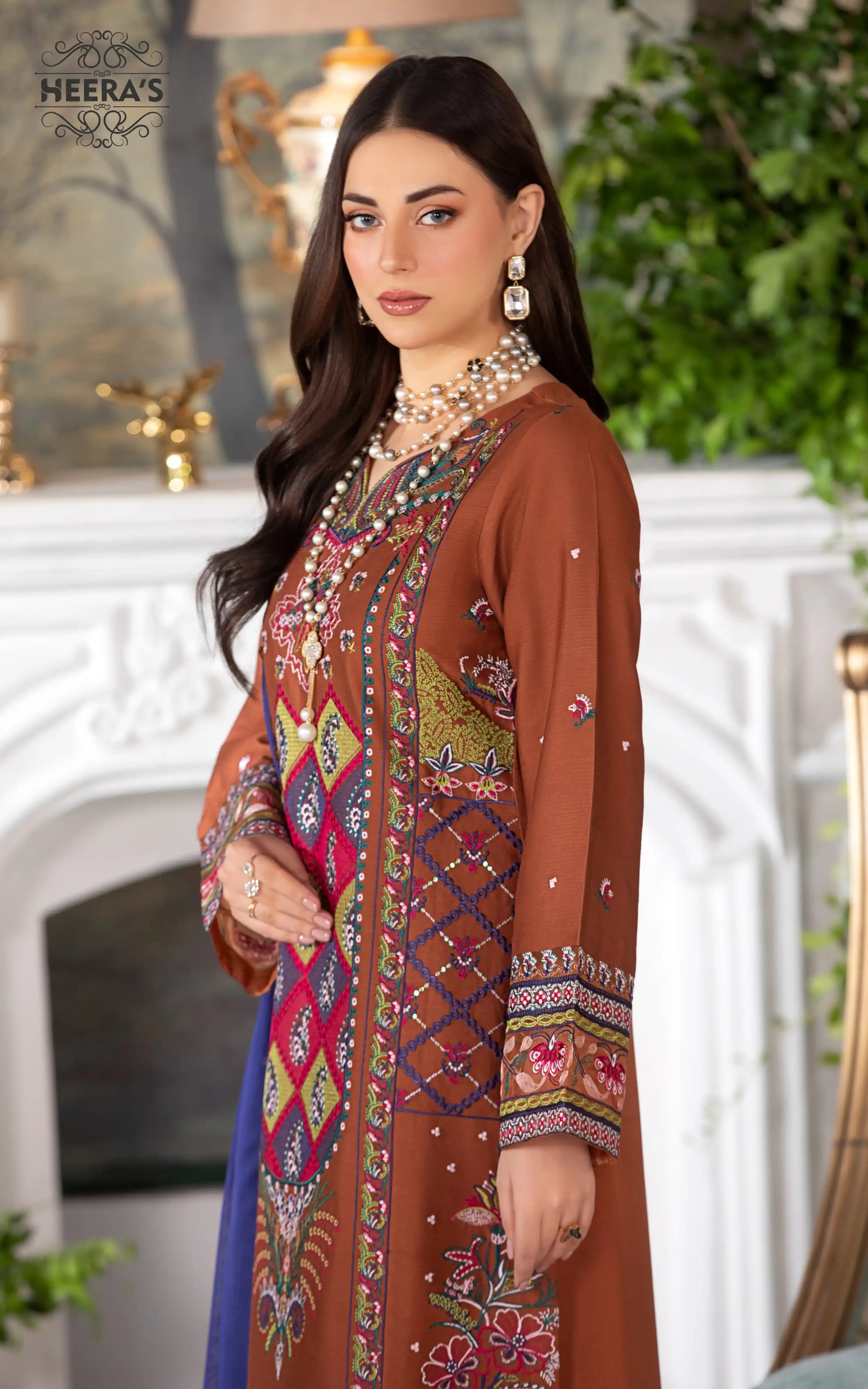 LUXURY AZURE BRONZE - 3 PCS EMBROIDERED - Heeras Official