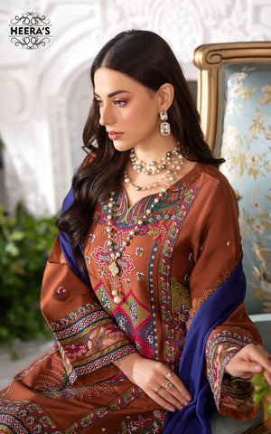 LUXURY AZURE BRONZE - 3 PCS EMBROIDERED - Heeras Official