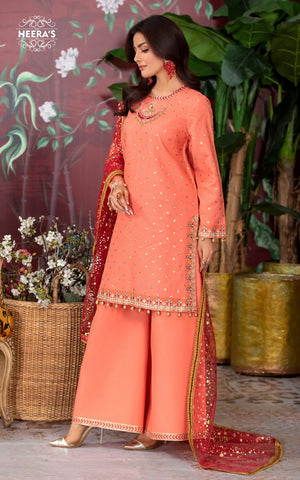 FESTIVE SHARARA - 3PCS EMBROIDERED - Heeras Official