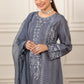 ELEGANTS GREY K.H EMBROIDERED 3 PCS - Heeras Official