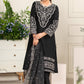 Noir Black Khaddar- 3 PCS EMBROIDERED - Heeras Official