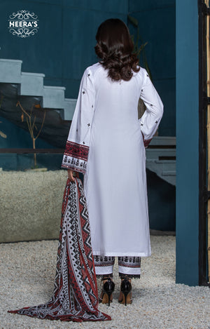 LUXURY EMBROIDERED BY A.Q - 3 PCS EMBROIDERED - Heeras Official