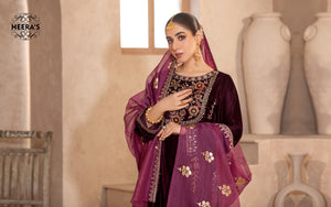 HEERA'S VELVET LEGACY -3PCS EMBROIDERED - Heeras Official