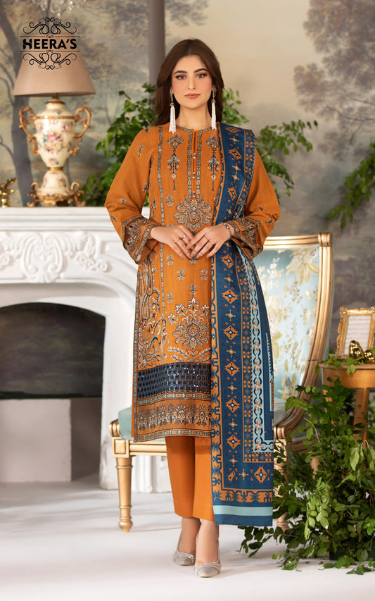 KHADDAR ALLURE - 3 PCS EMBROIDERED - Heeras Official