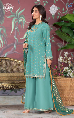 DIAMOND SHARARA -3PCS EMBROIDERED - Heeras Official