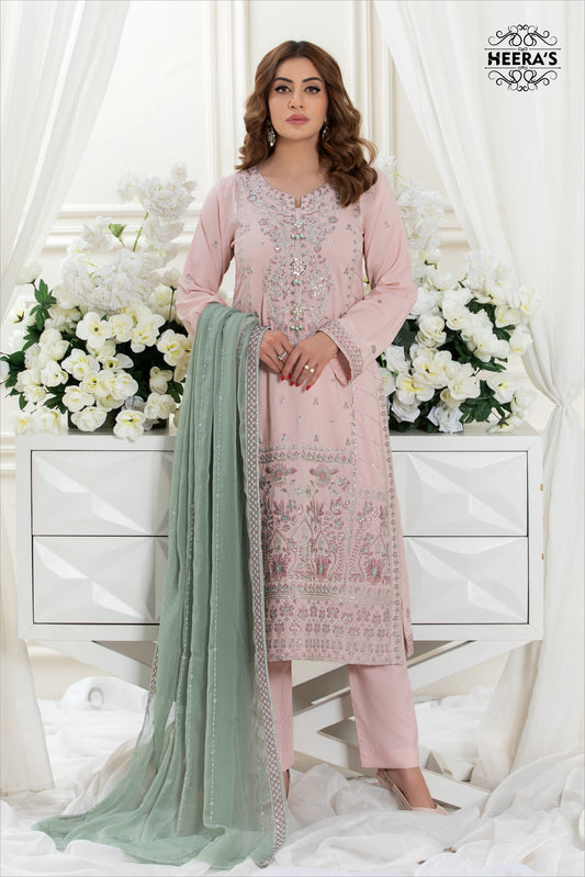 PASTEL PEARL S.F EMBROIDERED 3 PCS - Heeras Official