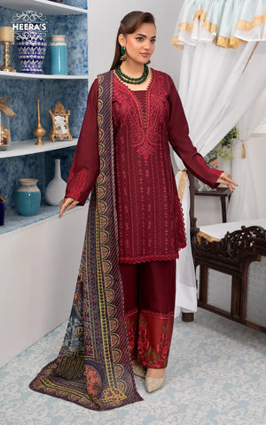 BURGUNDIA CO-ORD EMBROIDERED EID