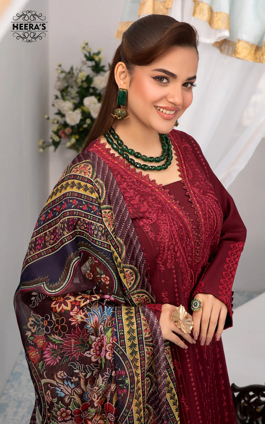 BURGUNDIA CO-ORD EMBROIDERED EID