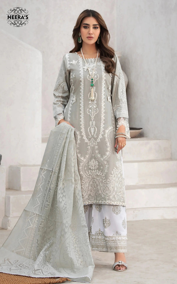 GREY 3D EMBROIDERED
